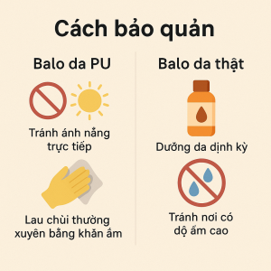cách bảo quản balo da Pu và da thật