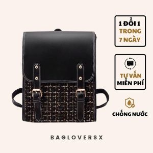 balo dạ vải tweed đen